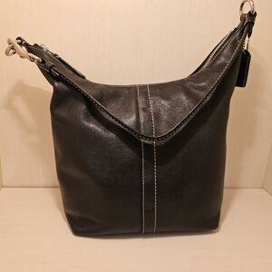 Coach Black Smooth Leather Hobo Shoulder Bag H043-9365